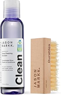 Jason Markk Shoe Cleaner Kit - Premium Shoe Cleaning with Brush | Professional Sneaker Cleaner All Footwear | Removes Dirt & Stains on Leather, Suede, Canvas, Sneakers | 4 oz Deep Cleaning Solution