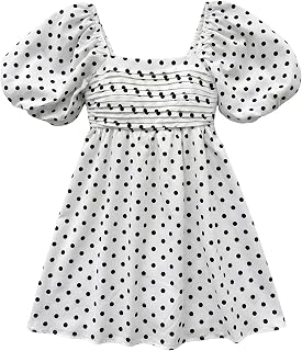 Floerns Women's Floral Dress Puff Sleeve Square Neck Mini Dresses