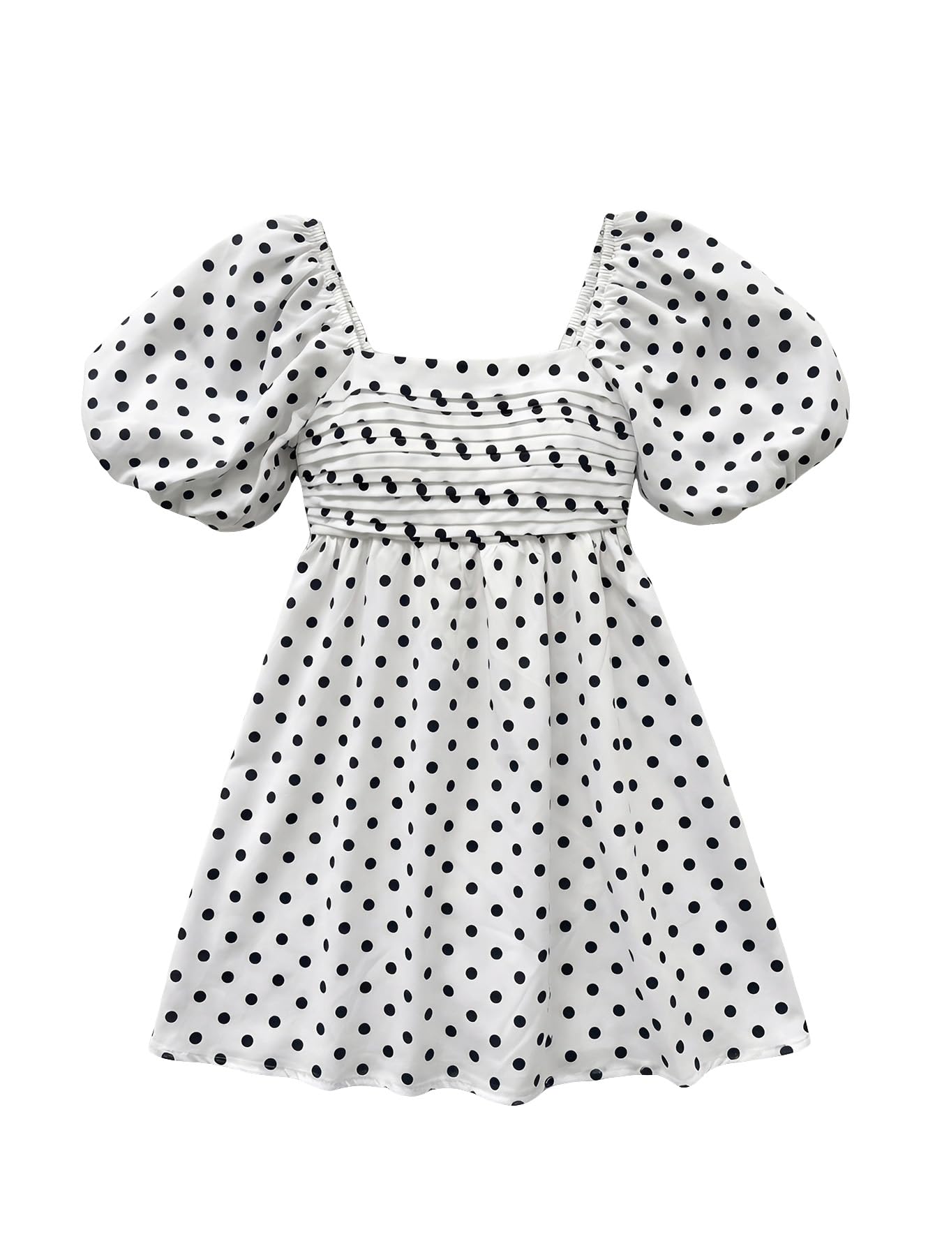 Floerns Women's Floral Dress Puff Sleeve Square Neck Mini Dresses