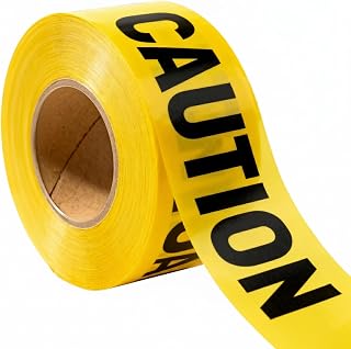 Halloween Decoration Caution Tape, 3 in x 1000 ft, Yellow Barricade Tape | Halloween Party Barricade Tape for Haunted Houses, Crime Scene Decor, Construction Themes, Photo Booth Props & Spooky Events