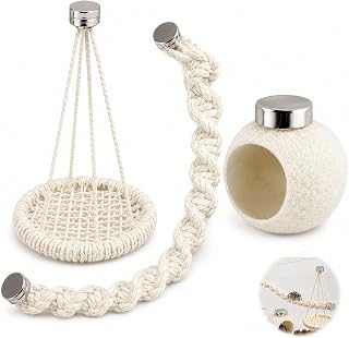 Jumping Spider Accessories with Rope Swing Bridge, Platform Swing and Nest | Jumping Spider Enclosure Accessories for Jumping Spiders and Pet Spider Terrarium Decor (Withe)