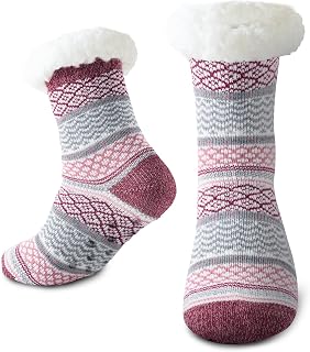 Cirorld Women's Thermal Socks, Winter Non-Slip Thick House Socks, Warm Fleece Sleeping Socks, New Year Gift for Women, Mom or Girlfriend