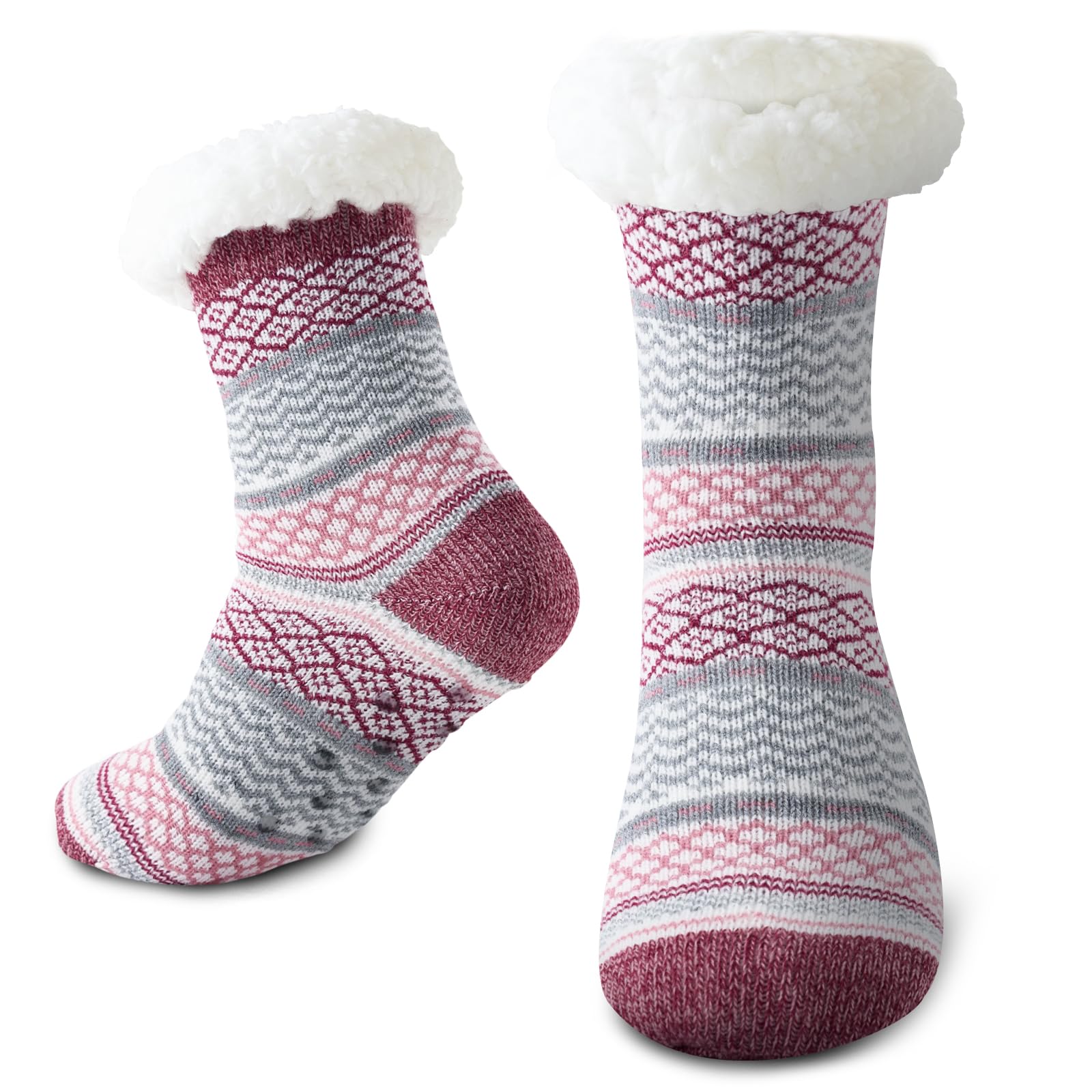 Cirorld Women's Thermal Socks, Winter Non-Slip Thick House Socks, Warm Fleece Sl