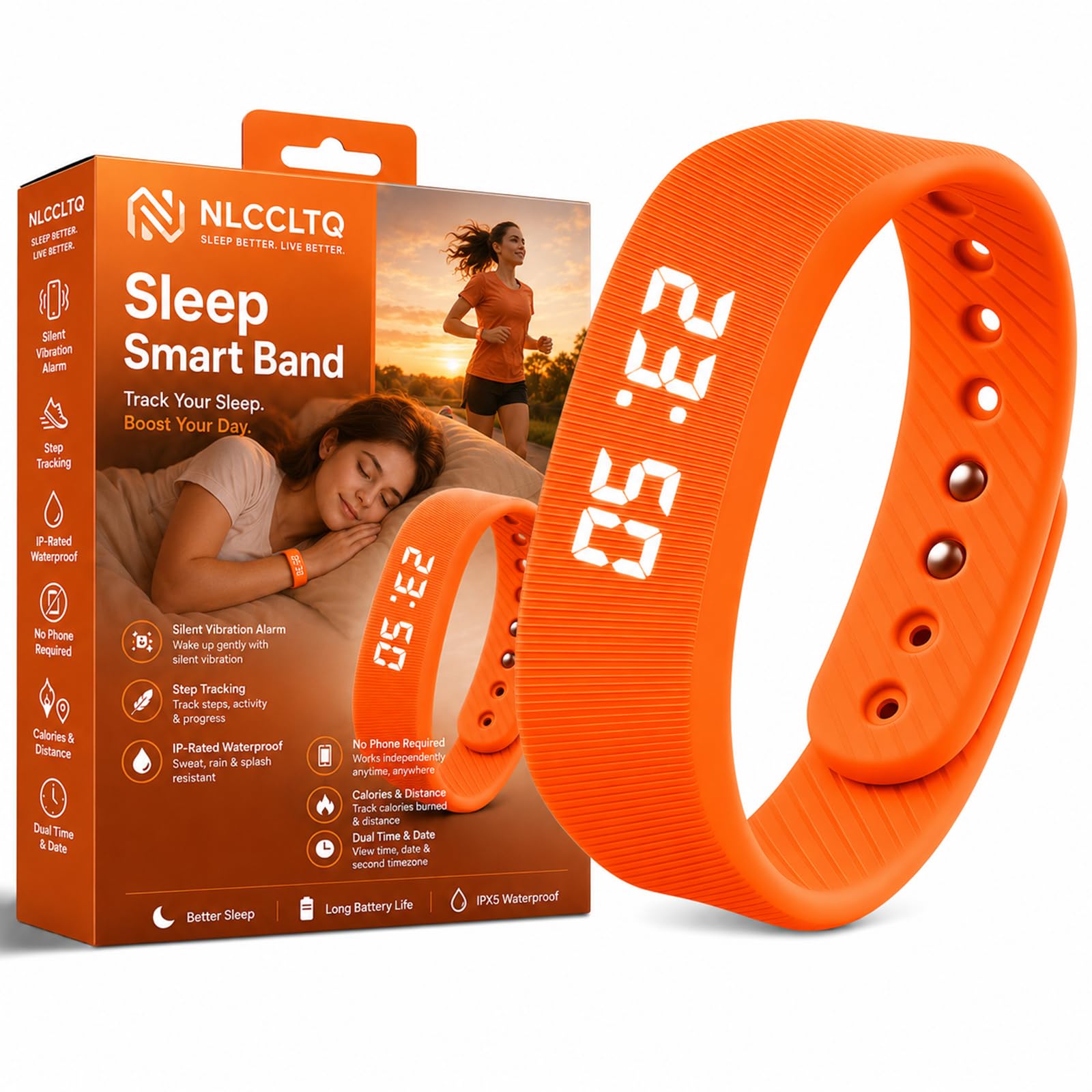 Mens Bracelet Vibrating Alarm Clock Vibration Wristband Silent Wrist Watch Weara