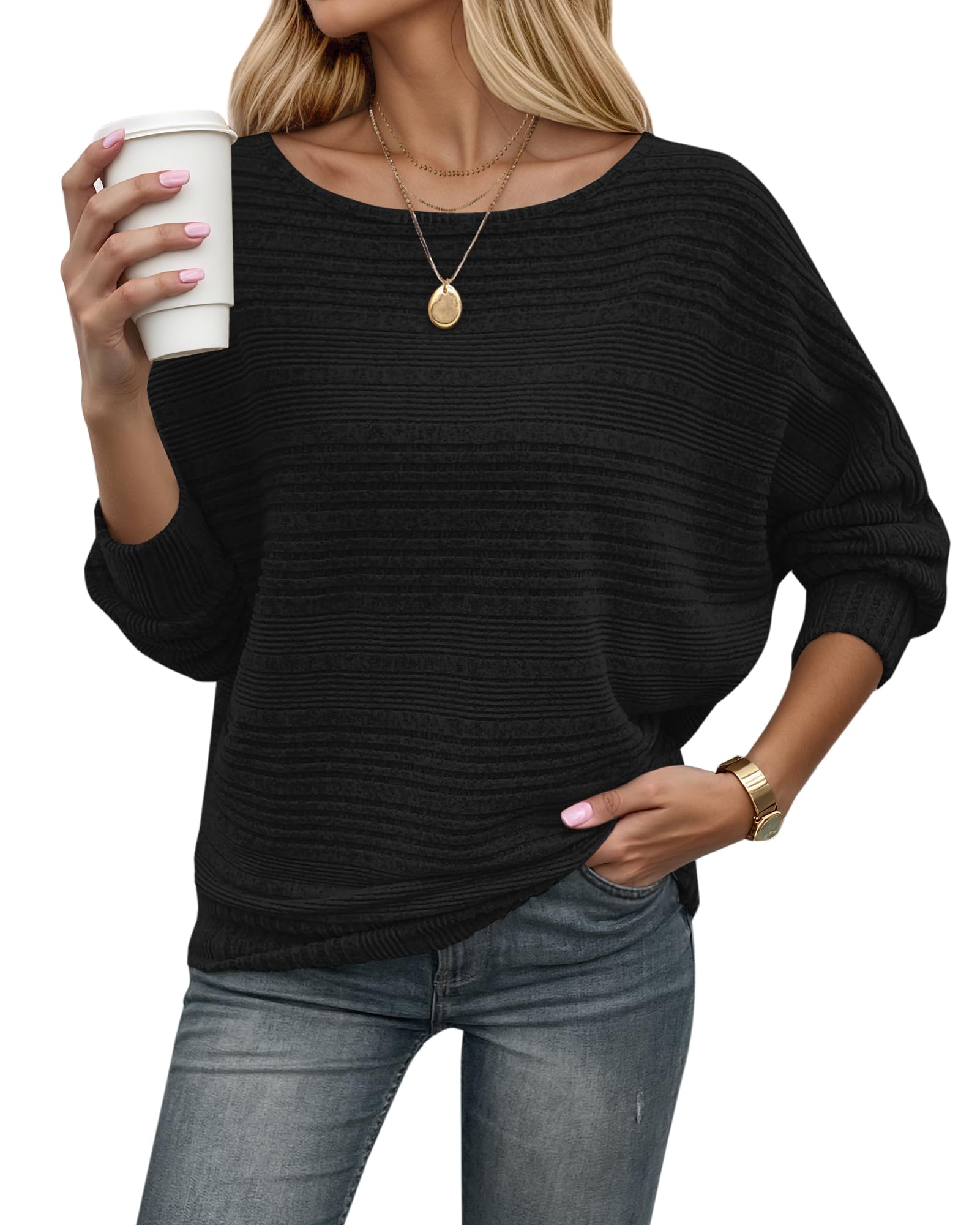 WNEEDU Women's Winter Sweater Autumn Lightweight Elegant Sweater