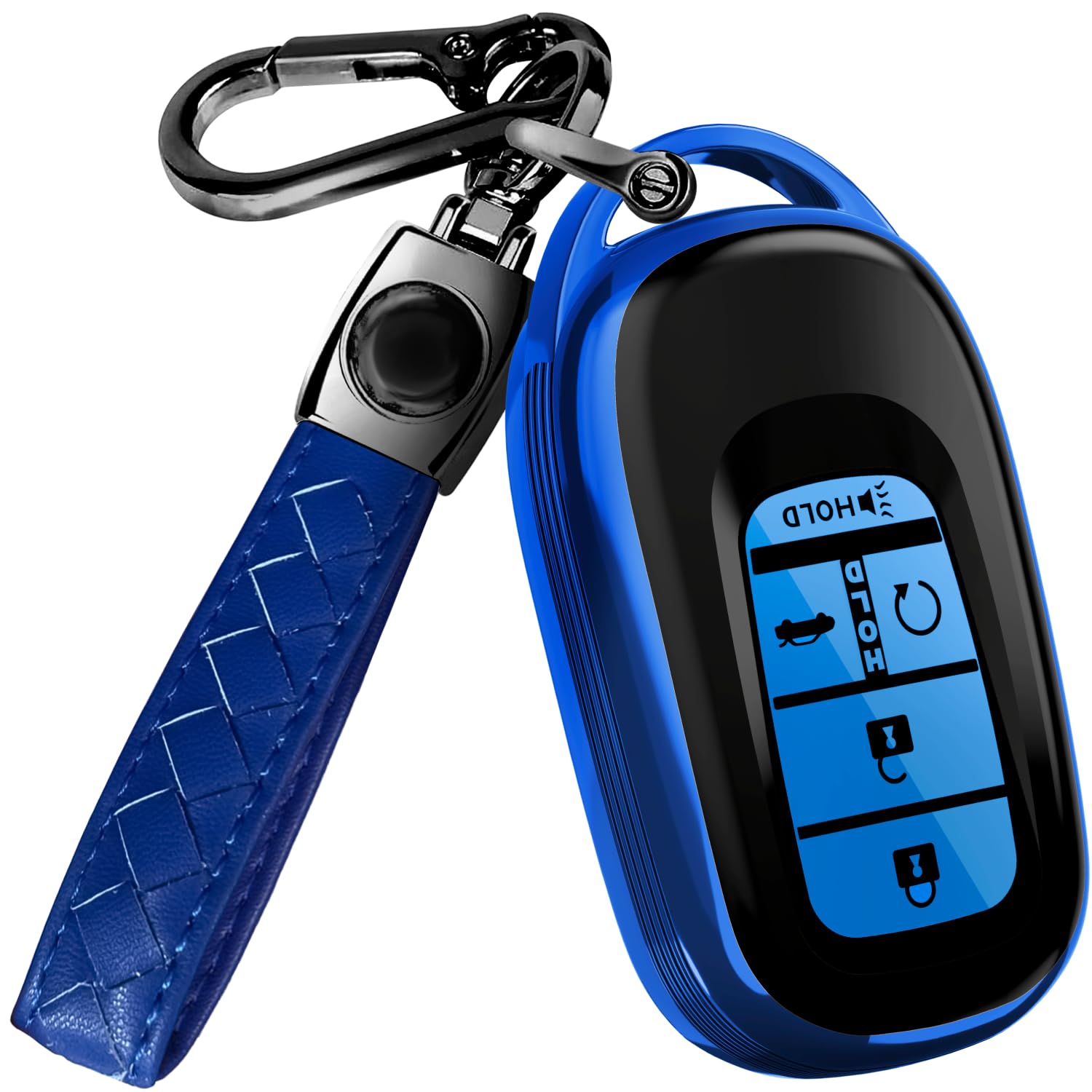 Lucrum Compatible with Honda Key Fob Cover &amp; Keychain | Fits Accord, Civic, 