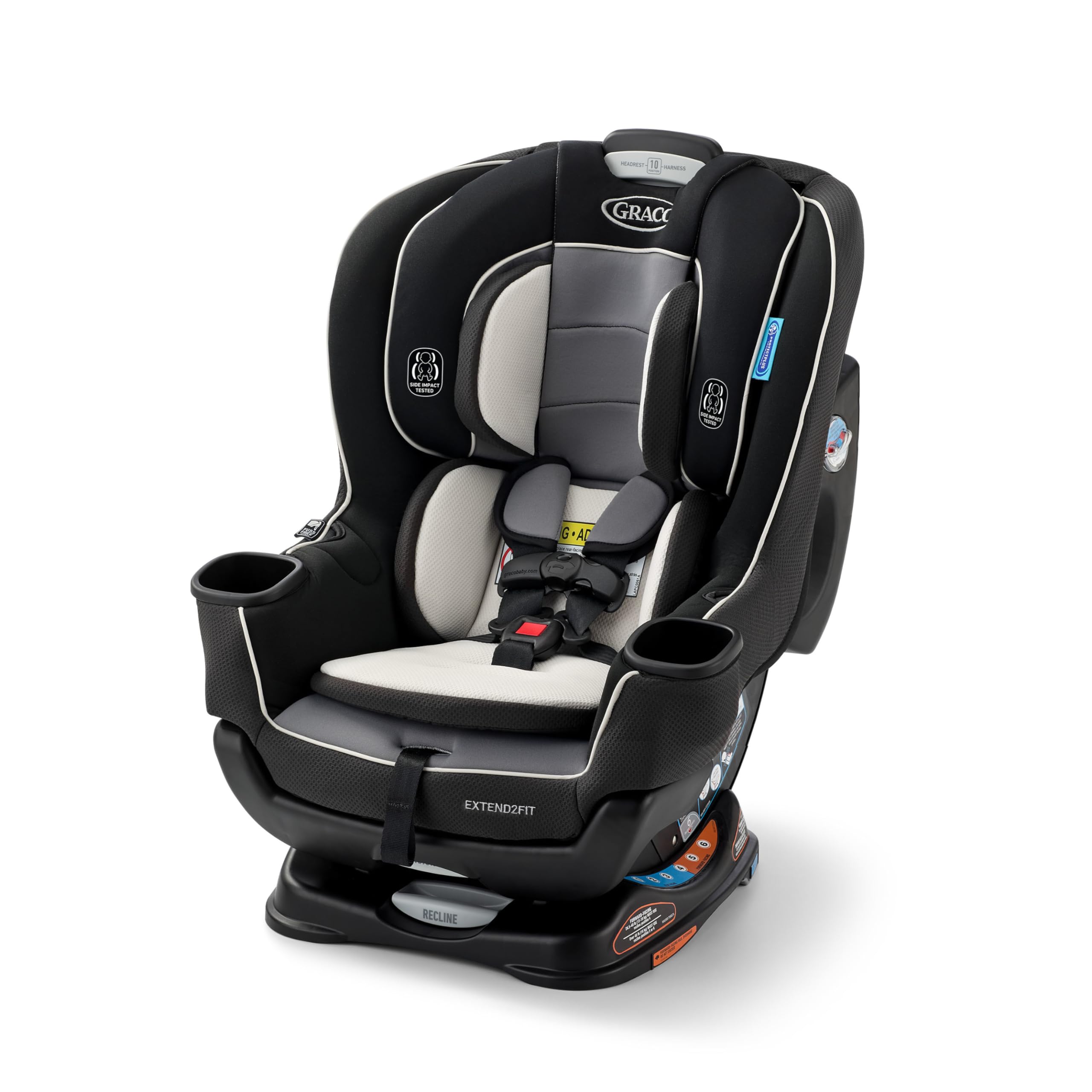 Graco Extend2Fit 2-in-1 Convertible Car Seat, Gotham | 2 Modes of Use: Extended 