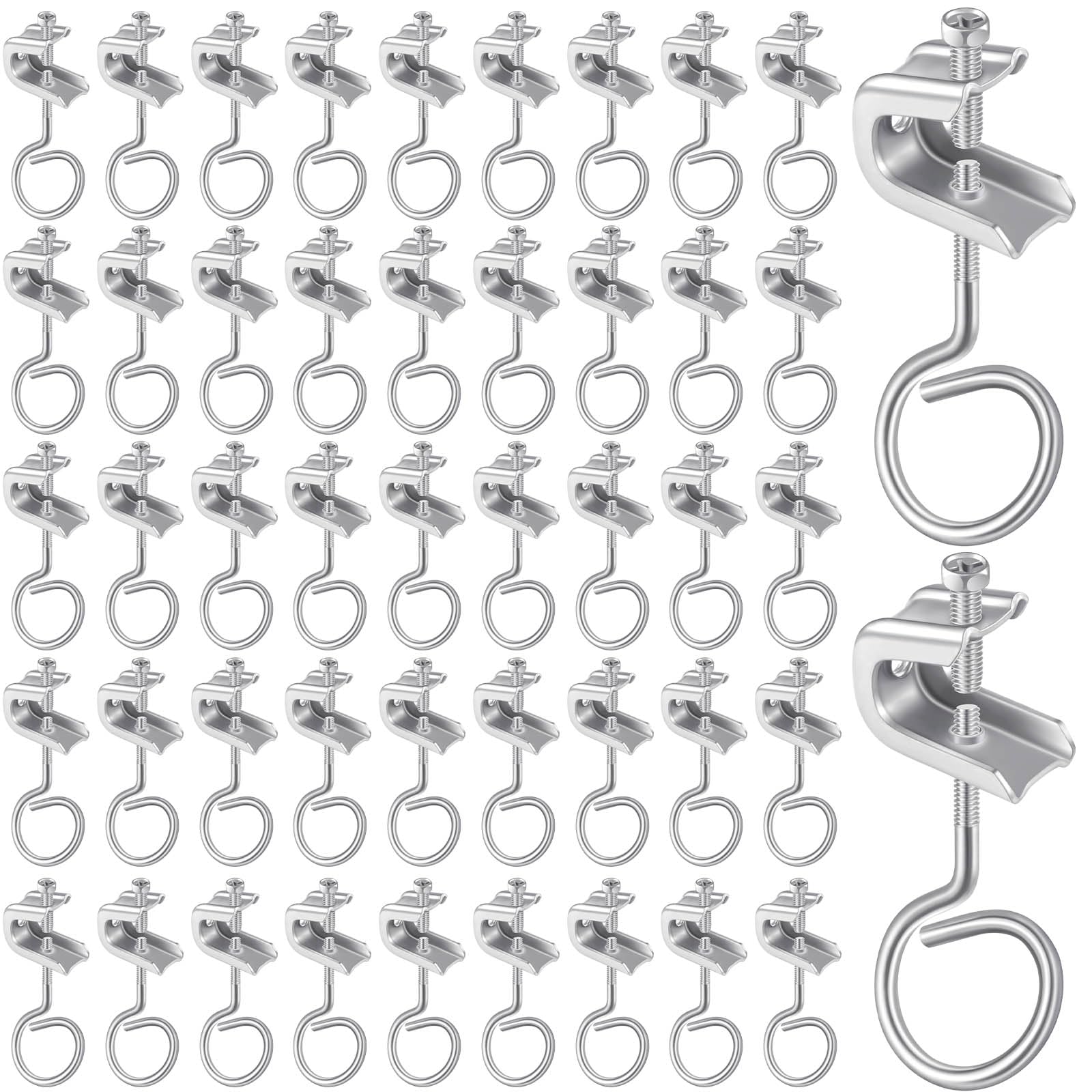 Hicarer 50 Set 1/4 x 20 Beam Clamp Steel Small C Clamps with Screws Metal Machin