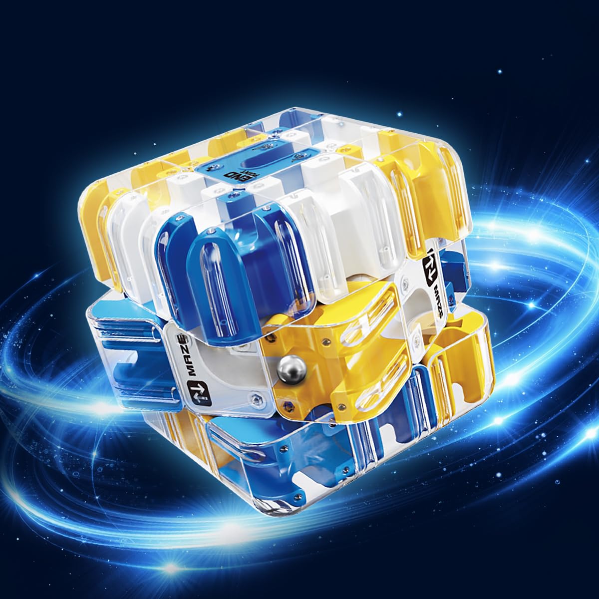 3D Rolling Ball Maze Cube, Large Labyrinth 3D Puzzle Marble Maze Cube, Brain Tea