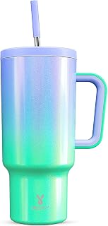 Meoky 40oz Tumbler with Handle, Leak Proof Lid and Straw, Stainless Steel Insulated Coffee Mug, Keep Cold for 34 Hours or Hot for 10 Hours (Fairyland)
