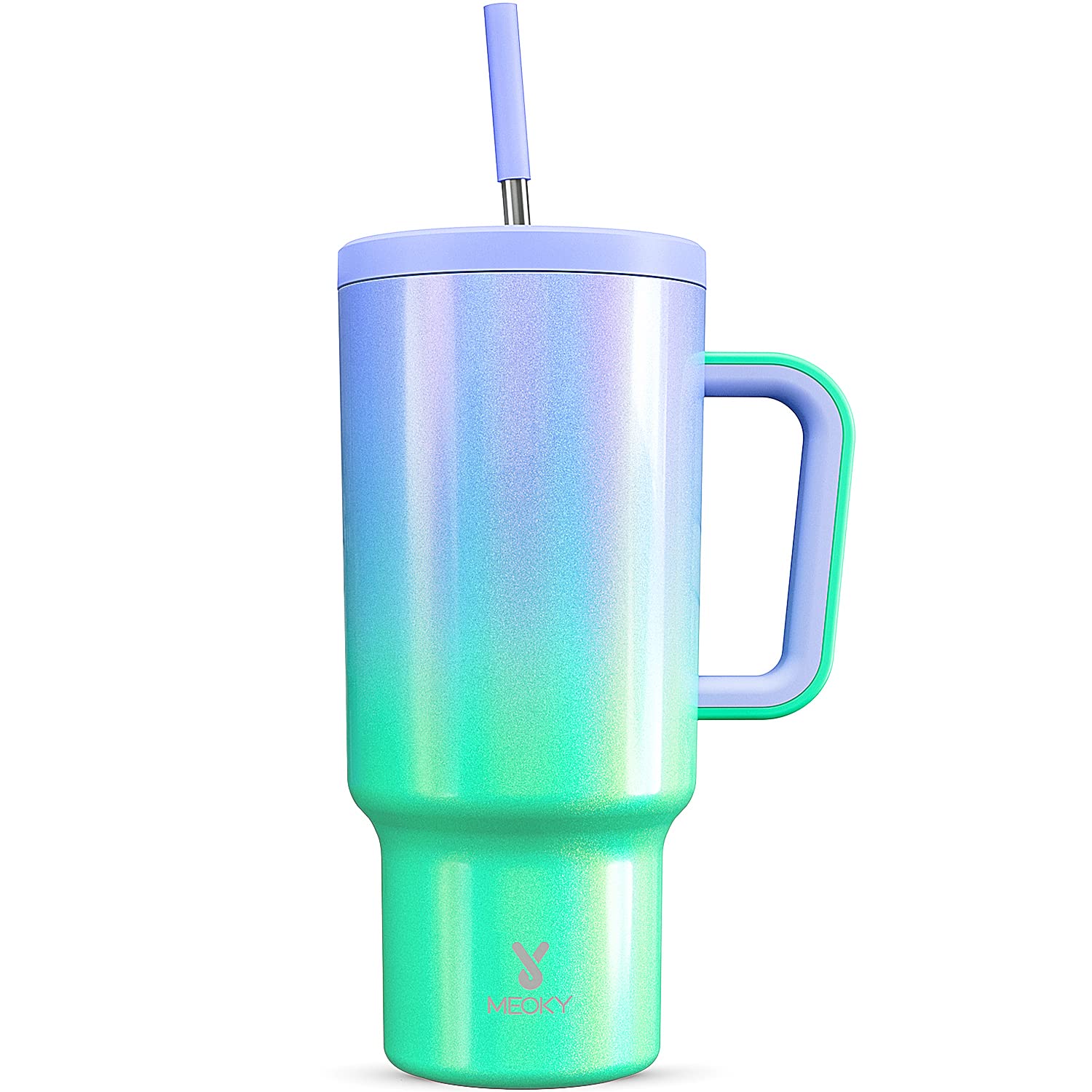 Meoky 40oz Tumbler with Handle, Leak Proof Lid and Straw, Stainless Steel Insula