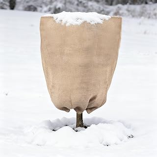 40"×47" Burlap Plant Covers Freeze Protection for Patio Winterizing, 1Pack | Large Winter Frost Protector with Drawstring, Reusable Tree Freeze Blanket for Garden Bushes
