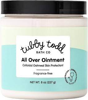 Tubby Todd All Over Ointment, Baby Eczema Cream for Sensitive Skin | Multi-Purpose Baby Skin Relief Cream for Dry Skin, Steroid & Gluten Free, 8 oz,1 Pack, Fragrance Free