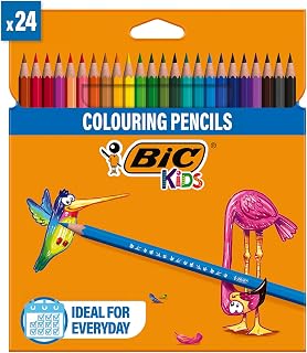 BIC Kids Tropicolors Colouring Pencils, Drawing Colour Pencil Pack of 24