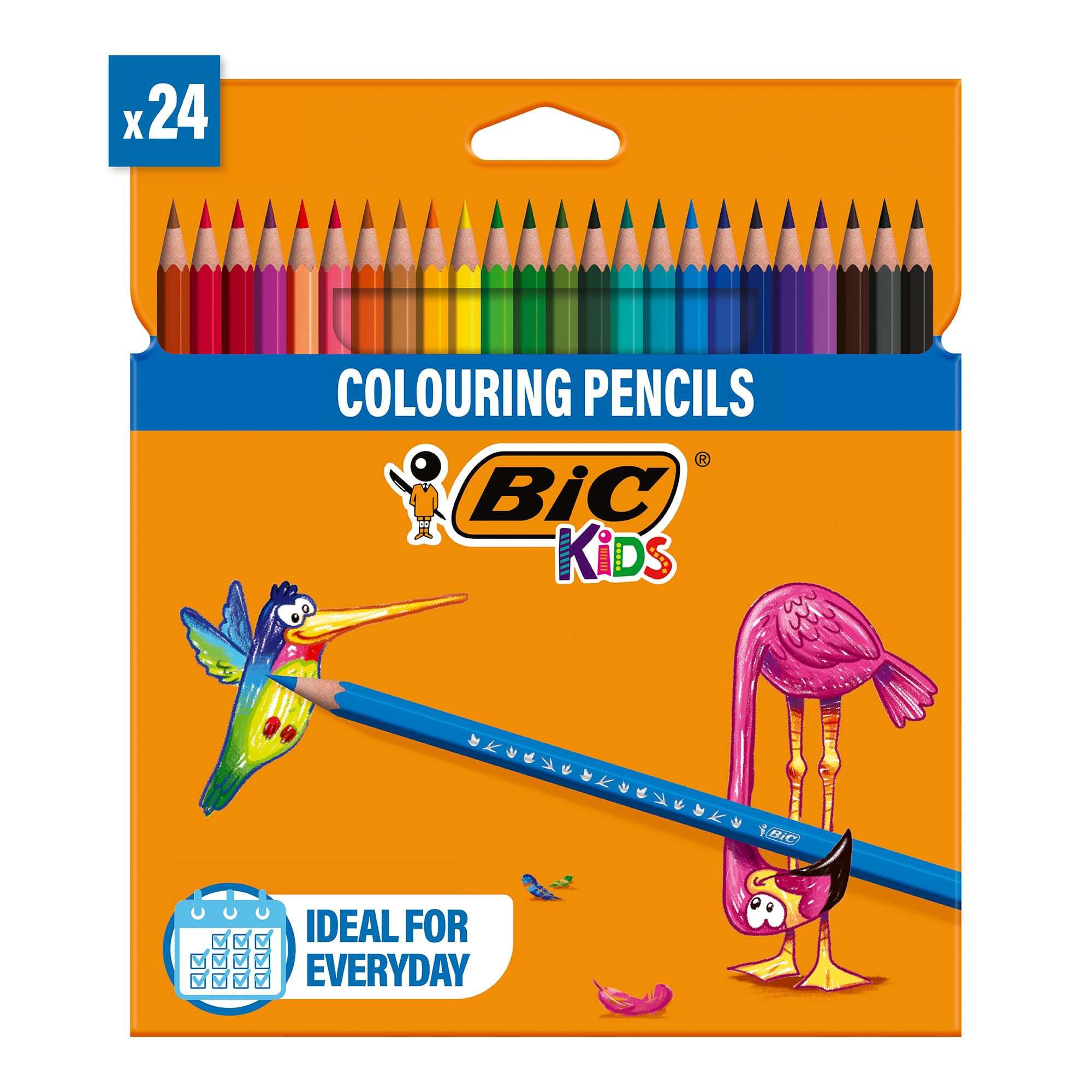 BIC Kids Tropicolors Colouring Pencils, Drawing Colour Pencil Pack of 24