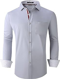 Alex Vando Mens Bamboo Button Stretch Shirt Wrinkle Free Regular Fit