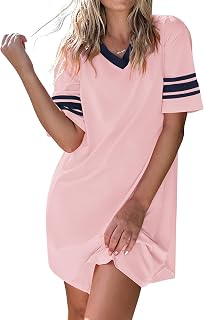 Ekouaer Nightgowns for Women Cotton Night Gowns Short Sleeve Sleepwear