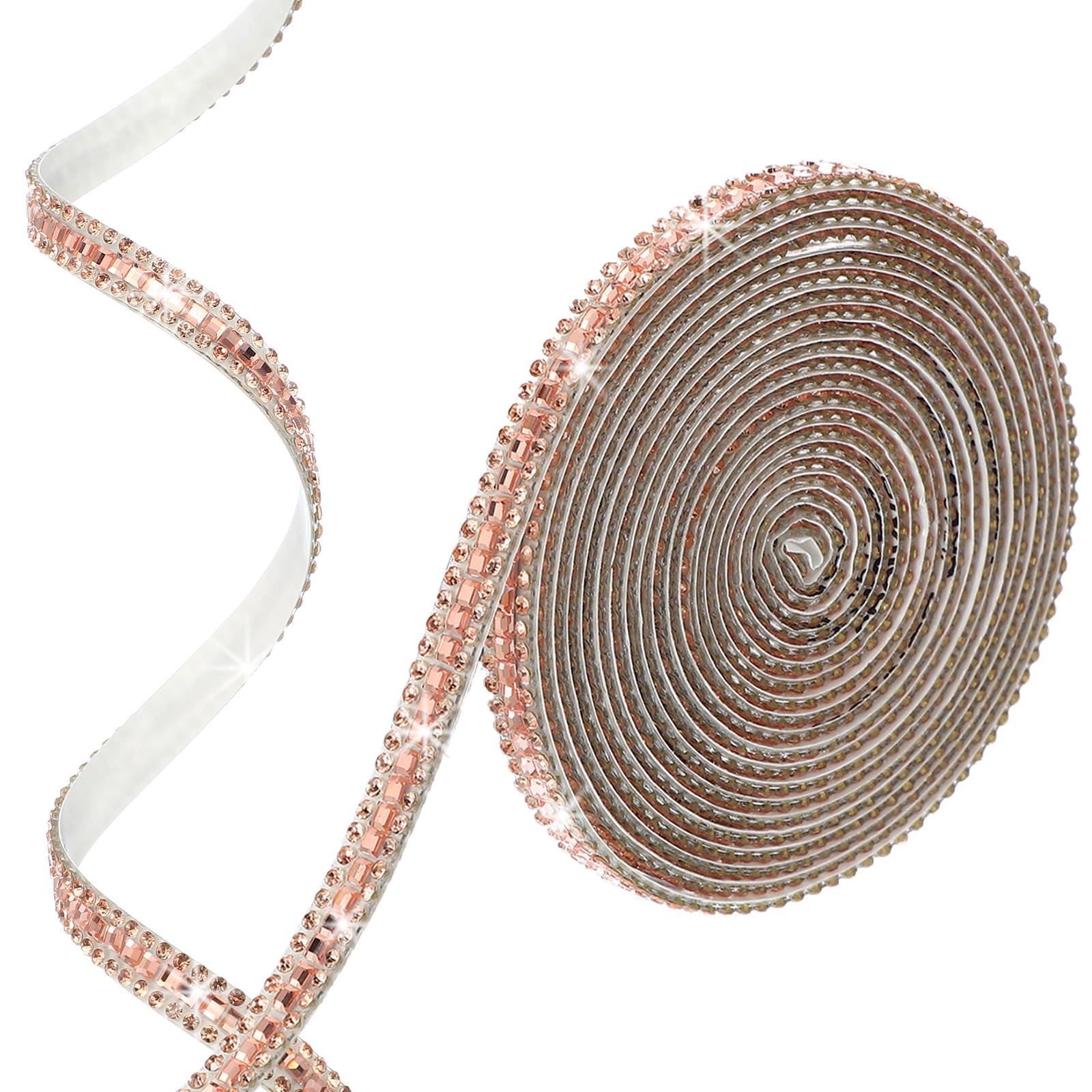 3 Yards x 0.3" Rhinestone Ribbon, Self Adhesive Rhinestone Strip Bling Crystal D
