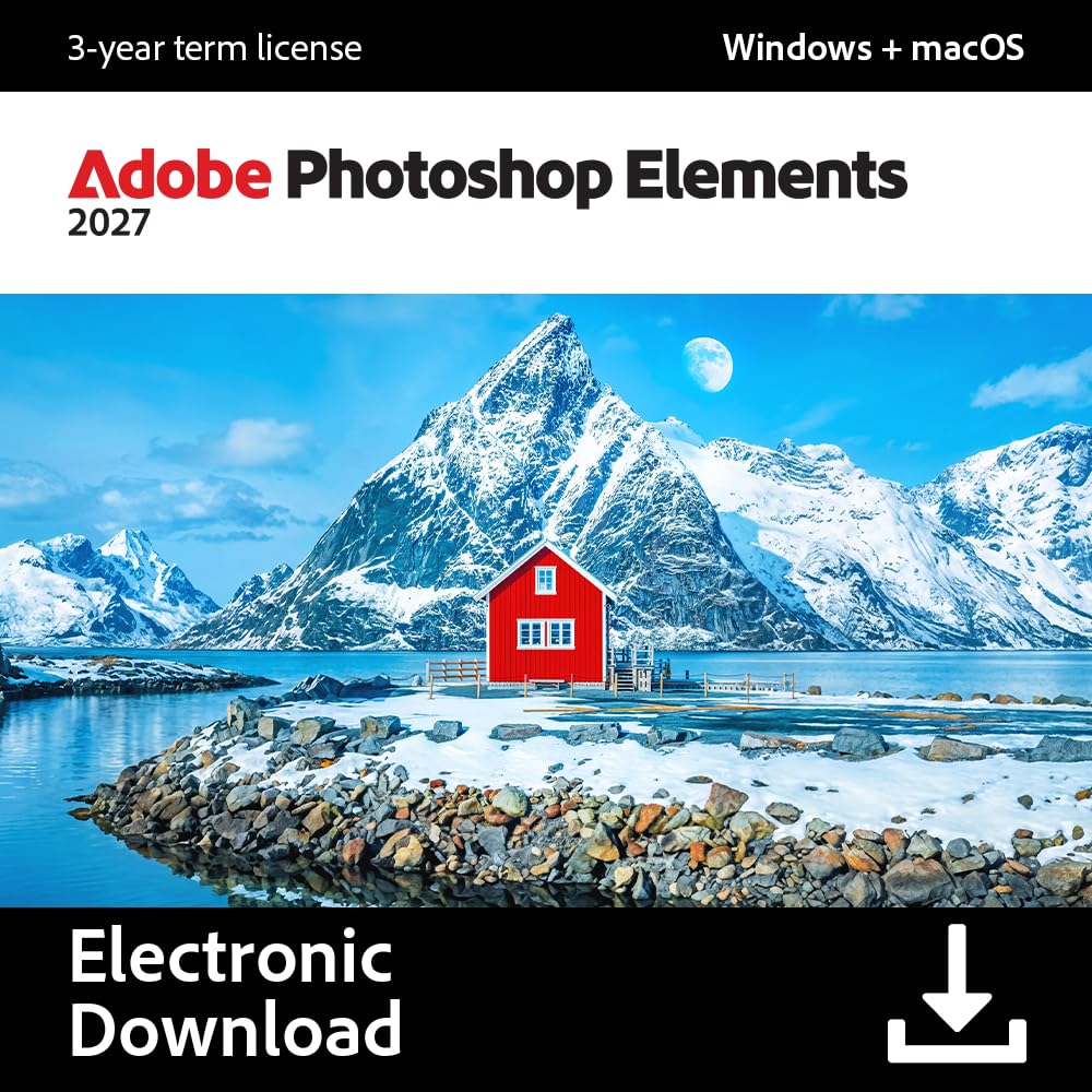 Adobe Photoshop Elements 2027 | 3-year term licence | 1 Device | 1 User | PC/MAC