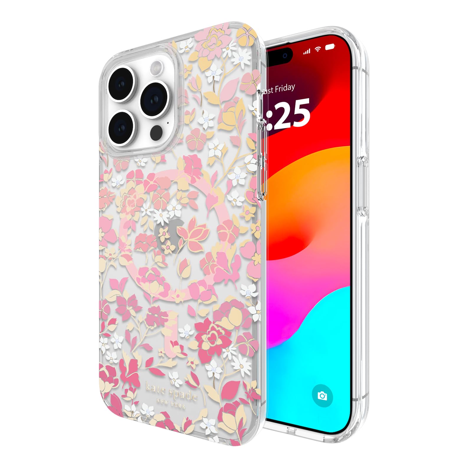 Kate Spade New York iPhone 15 Pro MAX Case Compatible with mag Safe Flower Desig