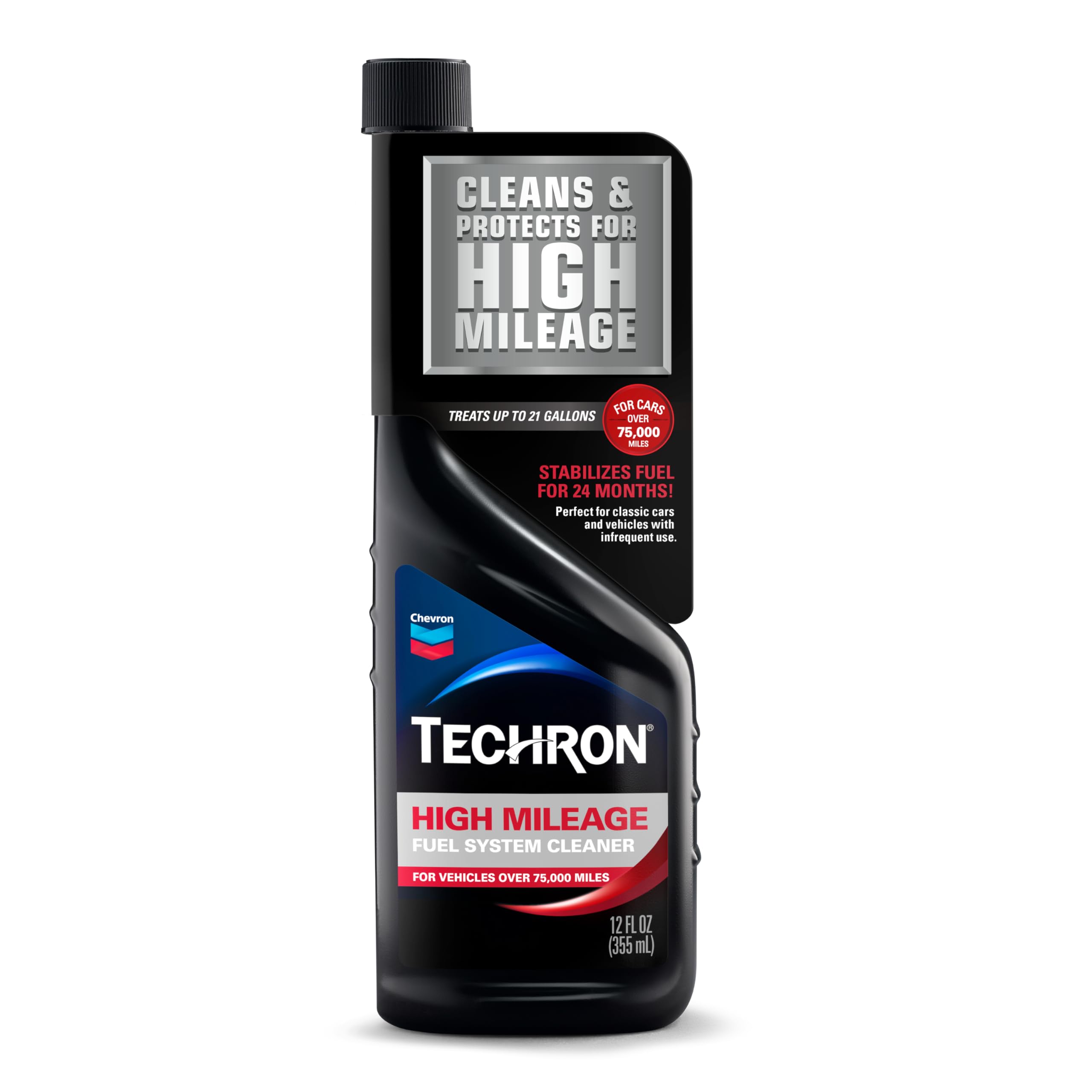 Chevron Techron High Mileage Fuel System Cleaner, 12 oz, Pack of 1