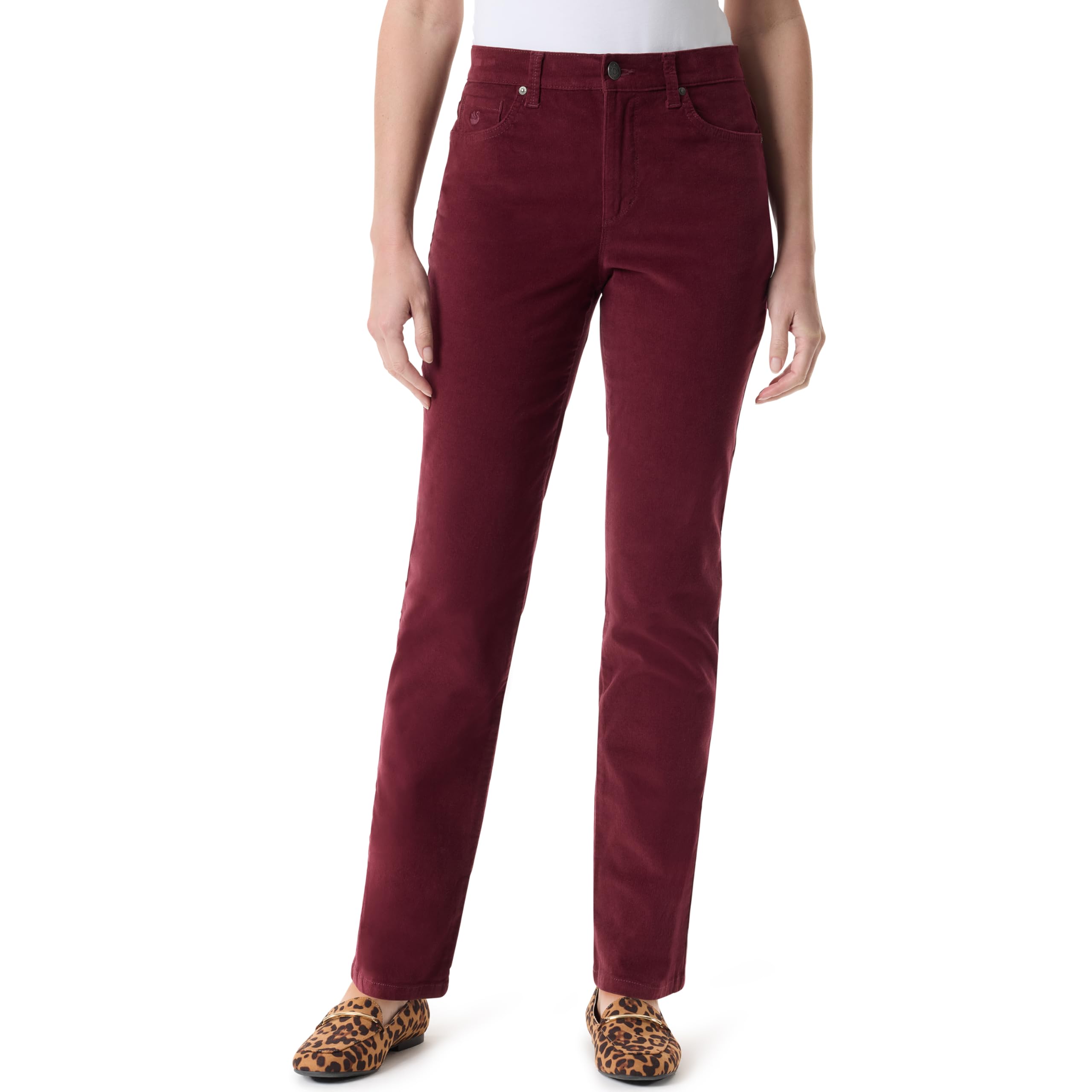 Gloria Vanderbilt Amanda Women's Corduroy Slim High Waist Trousers Standard