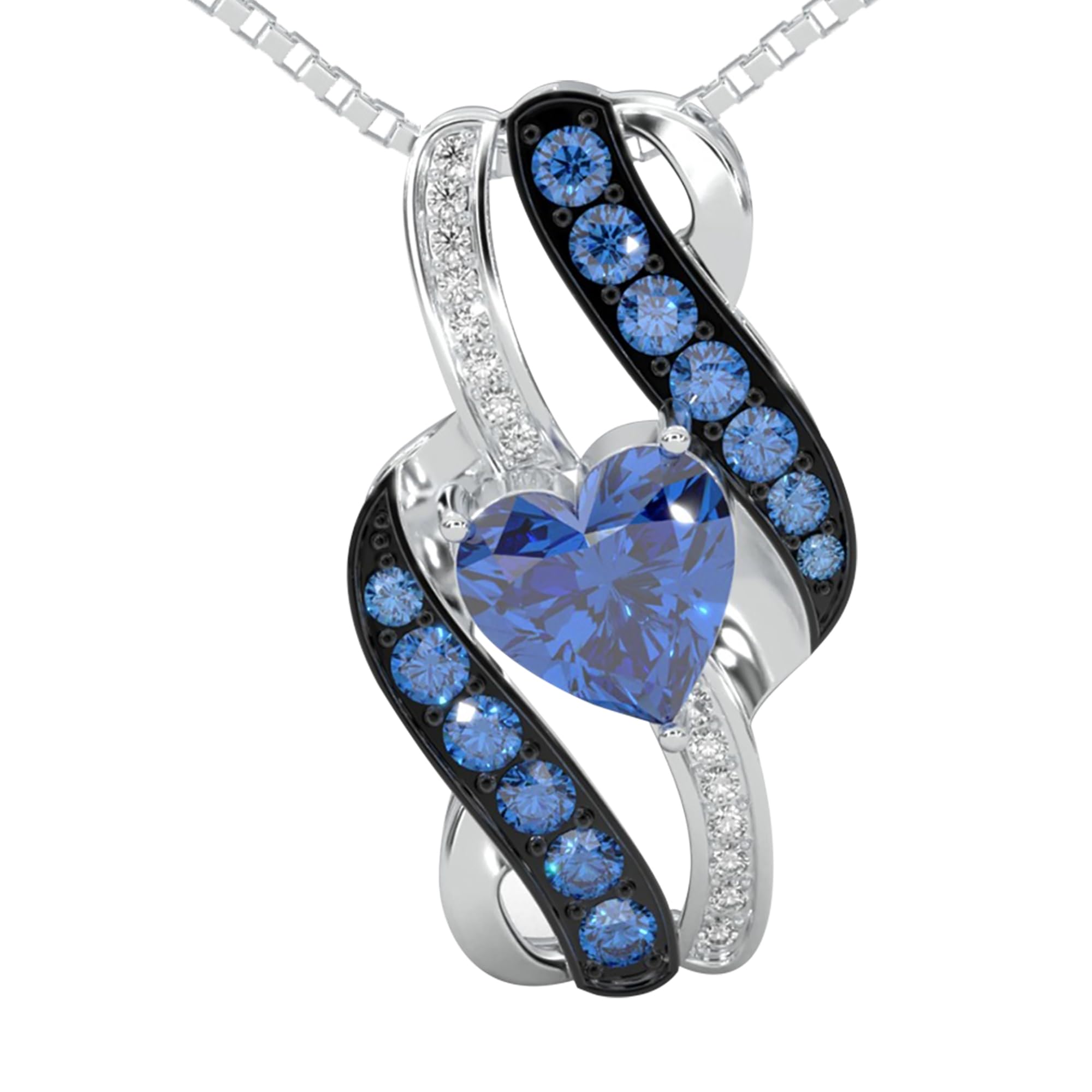 Birthstone Necklace Gift for Her Anniversary Present for Wife Girlfriend Mom Pla