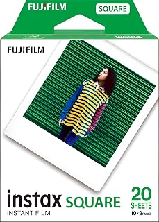 INSTAX SQUARE ISO 800 film with white border, 2 X 10 shot pack