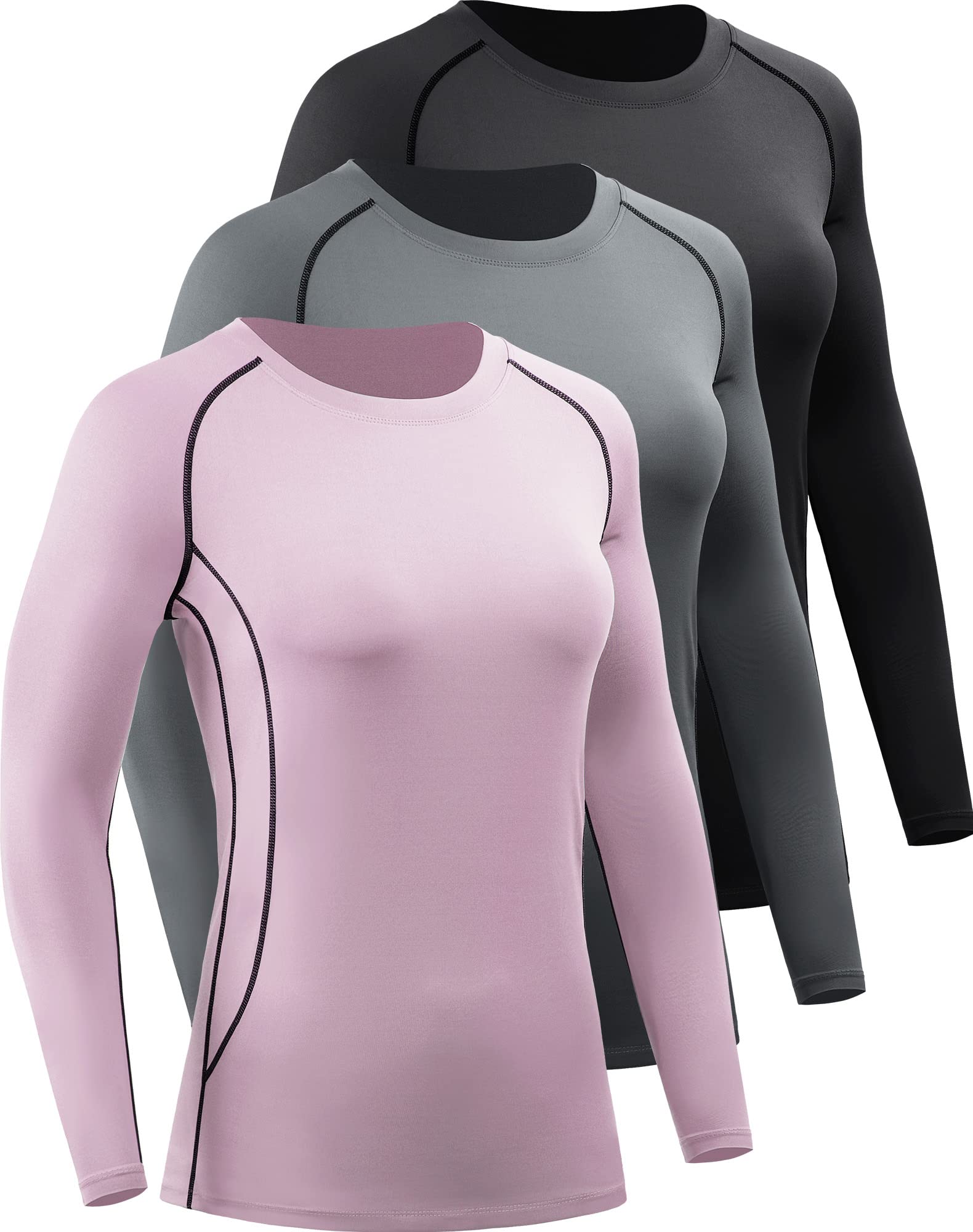 Cadmus Women's Short Sleeve Racerback Dry Fit 3 Piece Sports T Shirts