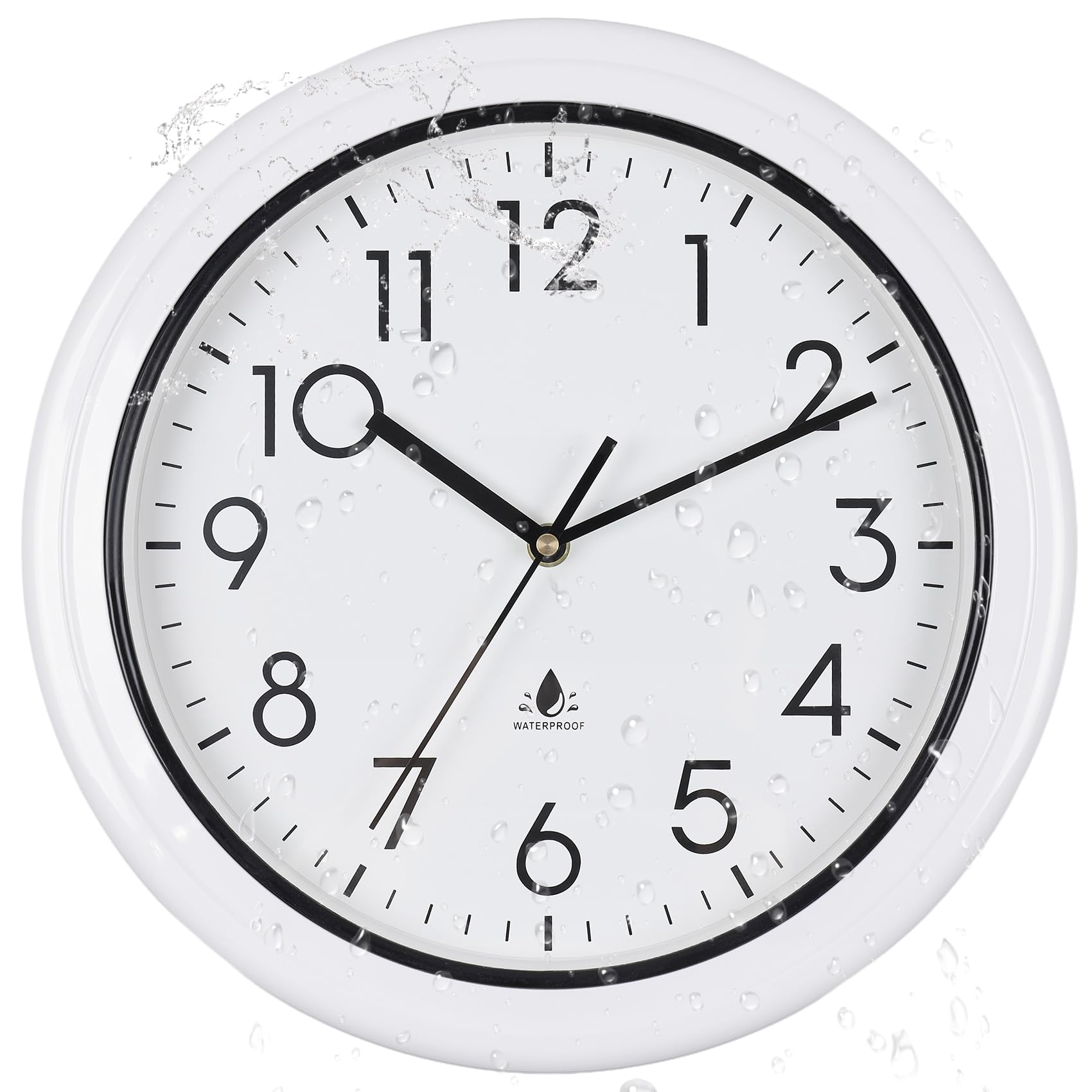 Aurowit 13 Inch Sealed Waterproof Outdoor Clock Non-Ticking Weatherproof Outdoor
