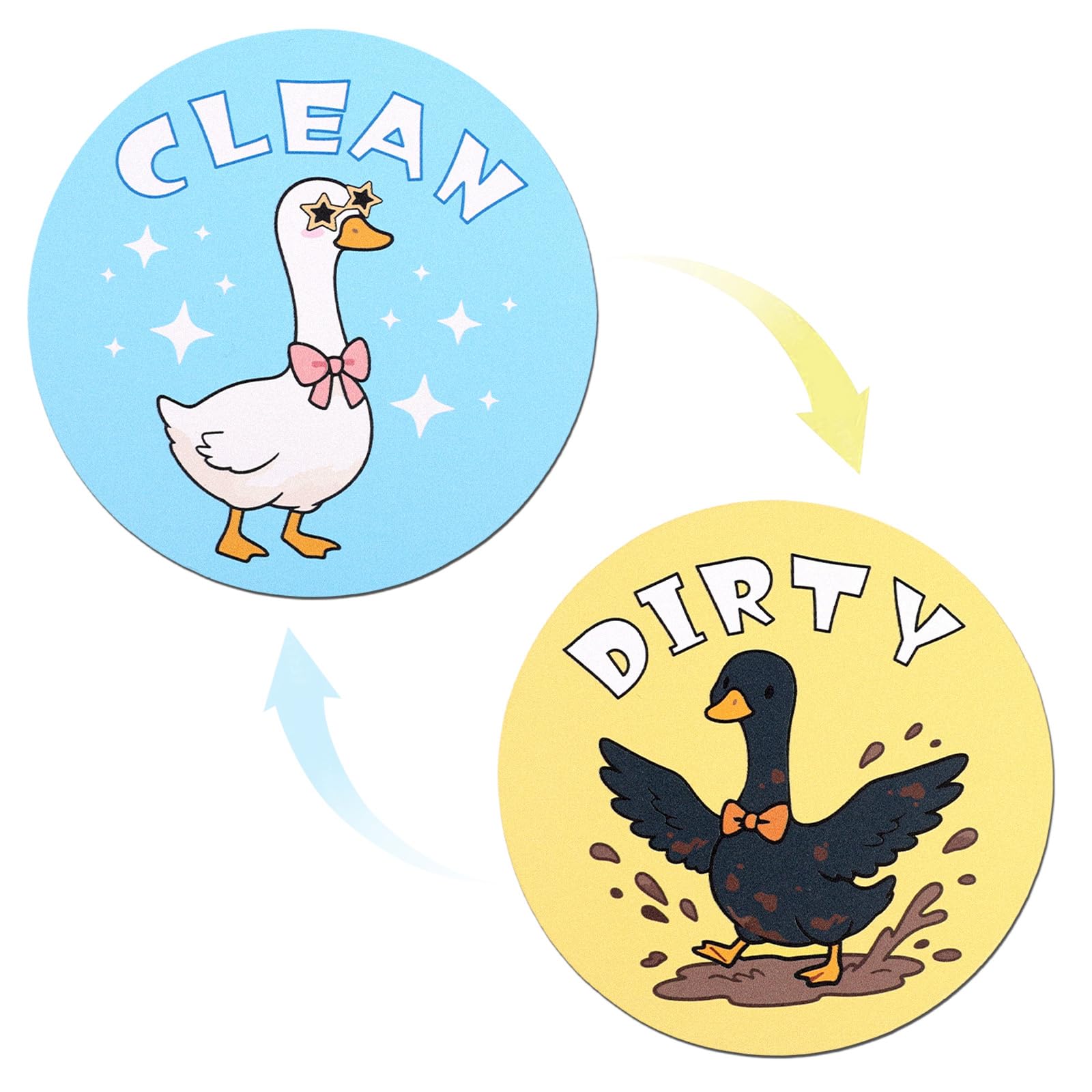 2pcs Silly Goose Dishwasher Clean Dirty Flip Magnet Sign, Double Sided Reversibl