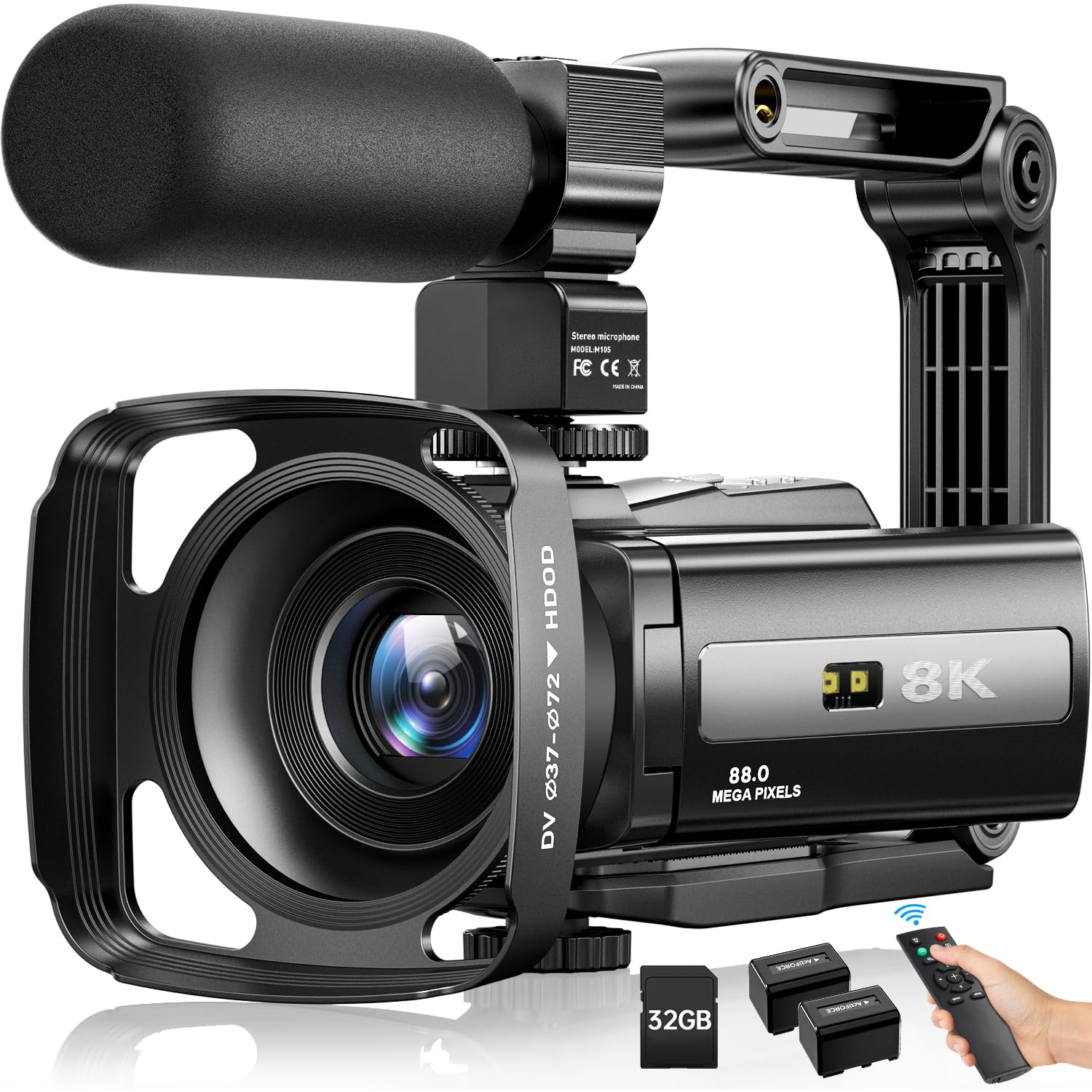 8K Video Camera Camcorder 88MP UHD WiFi Vlogging Cameras for YouTube 18X Digital