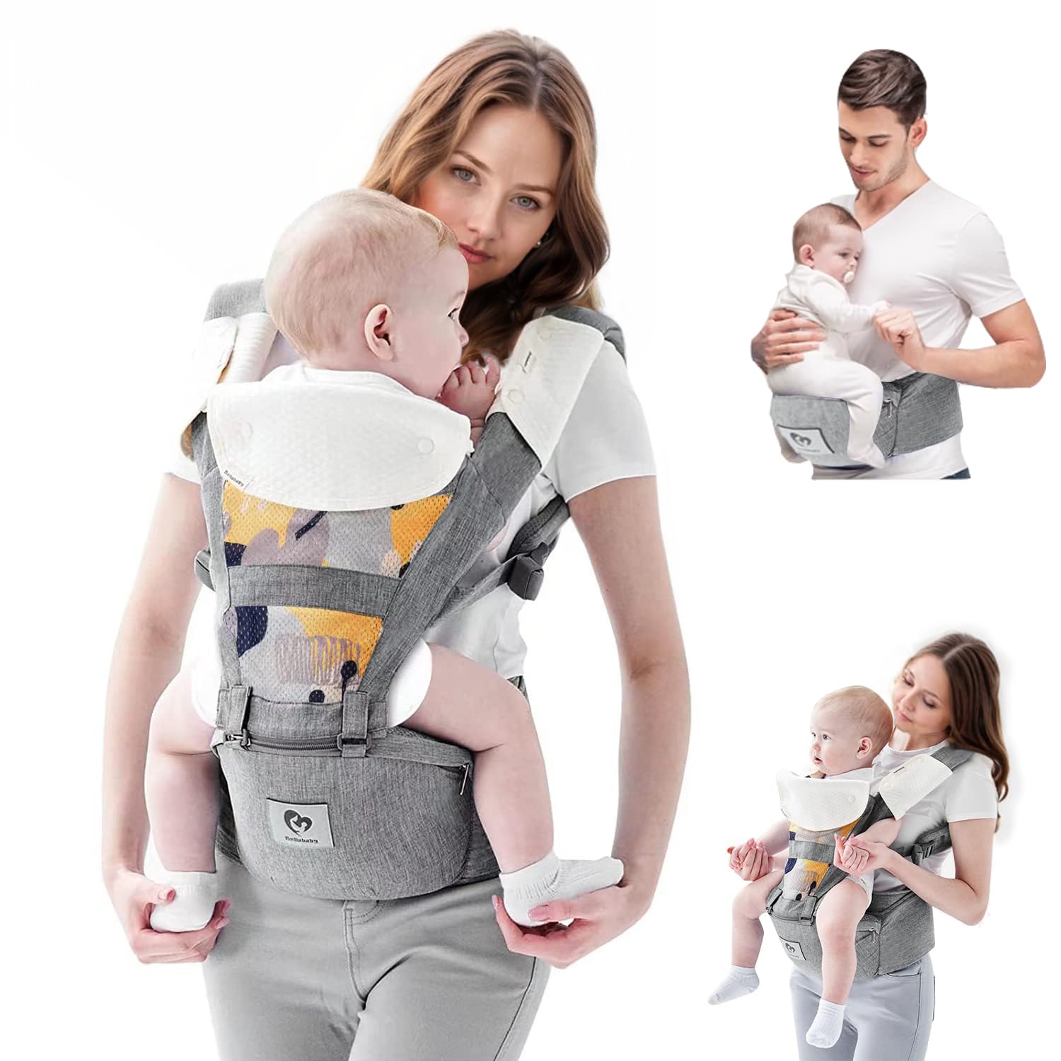 Baby Carrier, Bellababy Multifunction Baby Carrier Hip Seat (Ergonomic M Positio