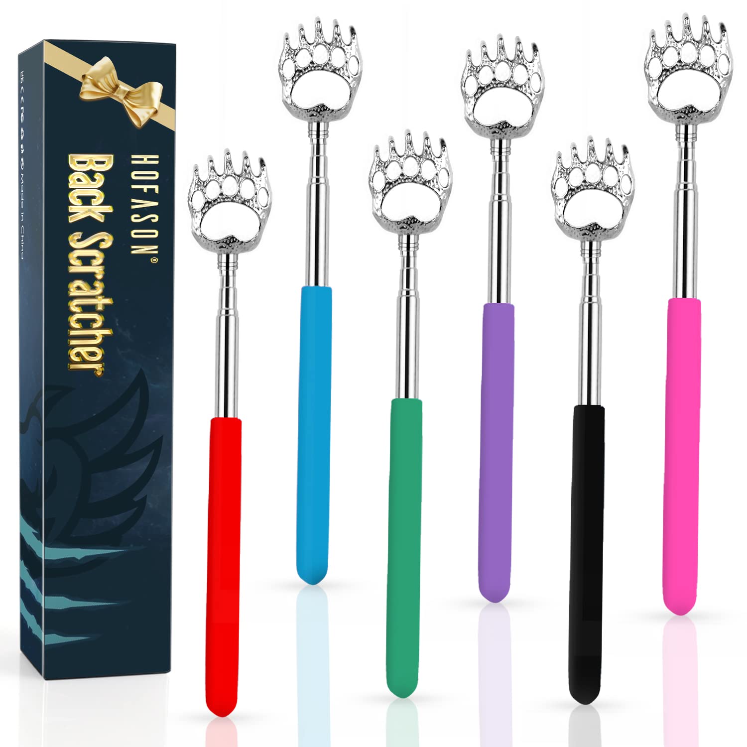 HOFASON 6 Pack Back Scratcher, Stocking Stuffers for Men Women Adults | Fathers 