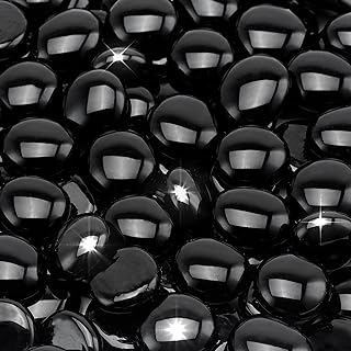 Stanbroil 10-Pound Fire Glass Beads, 1/2 inch Glass Drop, Onyx Black Luster | Fire Glass Drops for Fireplace Fire Pit | Gas Log Sets | Landscaping | Fish Tank