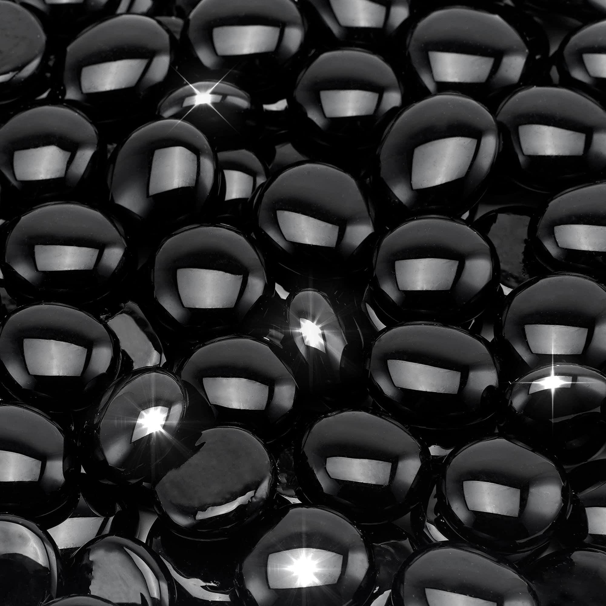 Stanbroil 10-Pound Fire Glass Beads, 1/2 inch Glass Drop, Onyx Black Luster | Fi