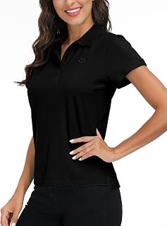 MoFiz Women Short Sleeve Polo Shirts Lady-fit Cotton Sports Golf Work Top