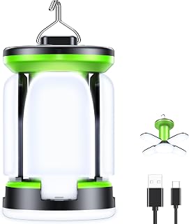 Blukar Camping Lights Rechargeable, 2000L Camping Lantern Lamp Essentials | Dual-purpose Design, 7 Light Modes, Super Bright 60 LEDs, Long Battery Life, Outdoor Hanging Tent Accessories for Emergency