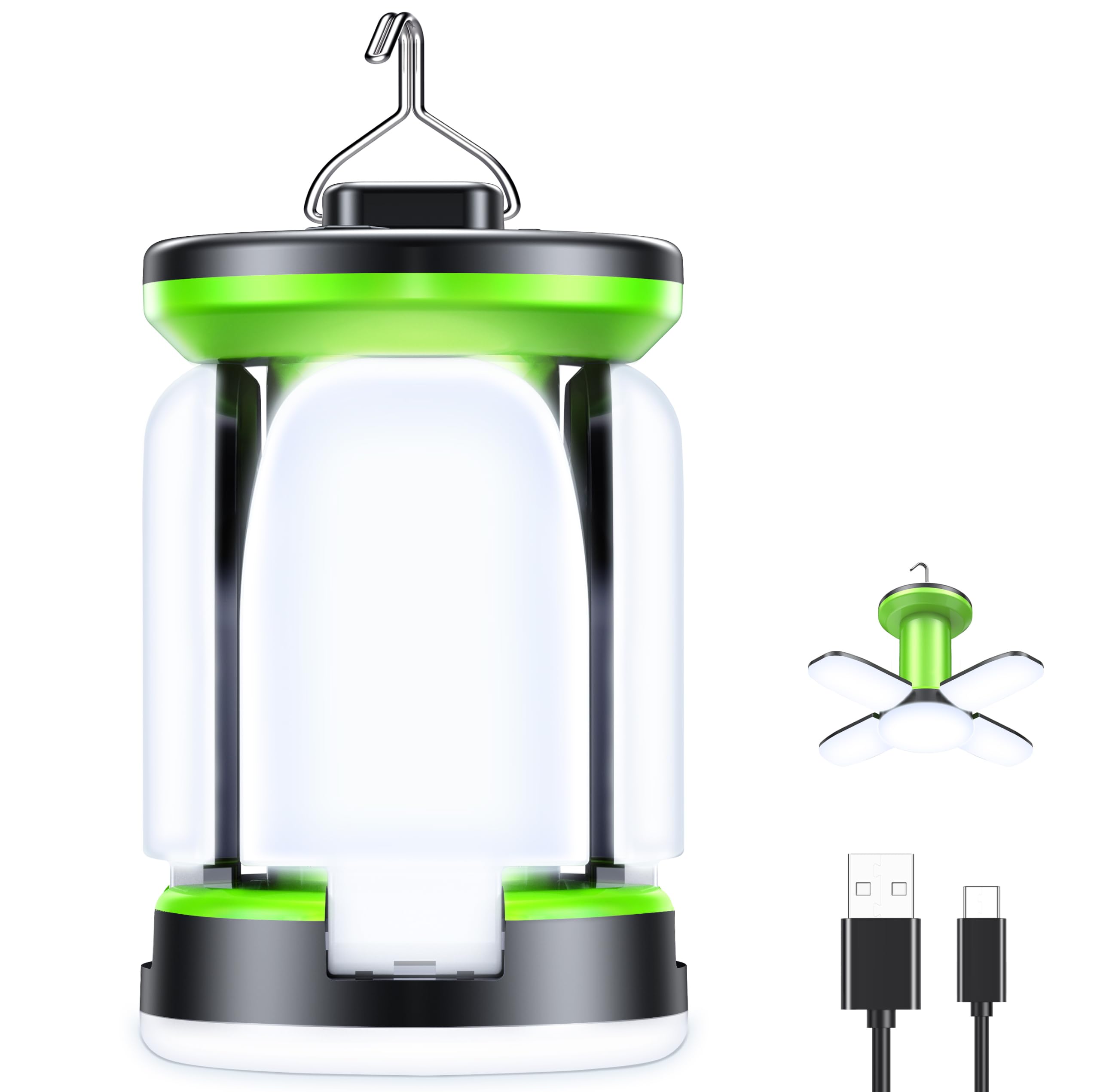 Blukar Camping Lights Rechargeable, 2000L Camping Lantern Lamp Essentials | Dual