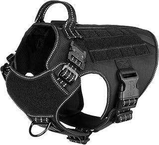 ICEFANG Tactical Dog Harness for Medium Dogs,Reflective No Pull Dog Vest