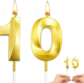 Candela per decimo compleanno numero 10 candela 10 candela di compleanno candele di compleanno numeri decorazioni per 10° compleanno per ragazzi 10° compleanno topper per torta design 3D numero