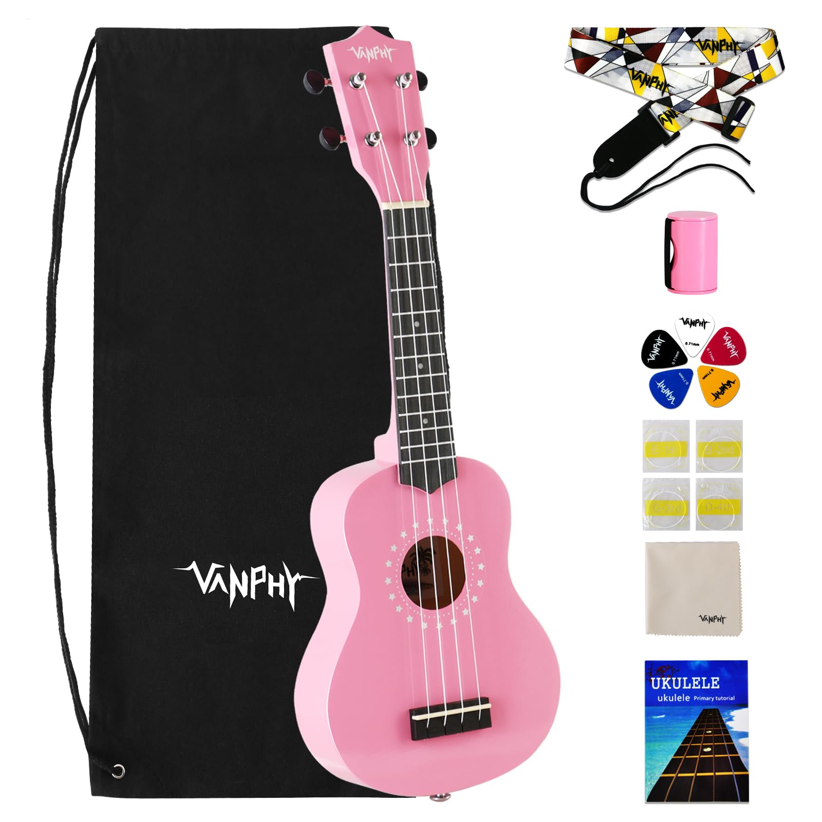 VANPHY Soprano Ukulele for Beginner Kids with Gig Bag 21 Inch Uke for Starter Ha