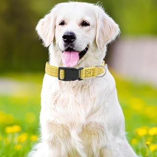 Dog Collar for Small Medium Dogs, Durable Soft Cotton and Linen Collar for Girls and Boys, Adjustable Puppy Collar Suitable for Running and Playing