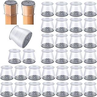 OASUM 32 Pcs Chair Leg Floor Protectors for Hardwood Floors Silicone Large | Fit Round Legs 1-5/16" to 2" Diameter, Chair Leg Caps with Felt Pads, Noise Reduction & Anti Scratch Furniture Feet Covers,