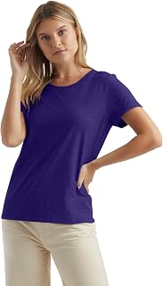 Hanes Women's Perfect-T Crewneck T-Shirt, Lightweight Cotton Short Sleeve Tee for Women