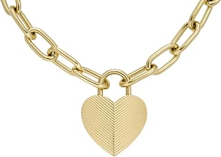 Fossil Women's All Stacked Up Gold-Tone Stainless Steel Beaded Necklace (Model: JA7248710), Length: 410mm+50mm, Width: 6mm, Stainless Steel, No Gemstone