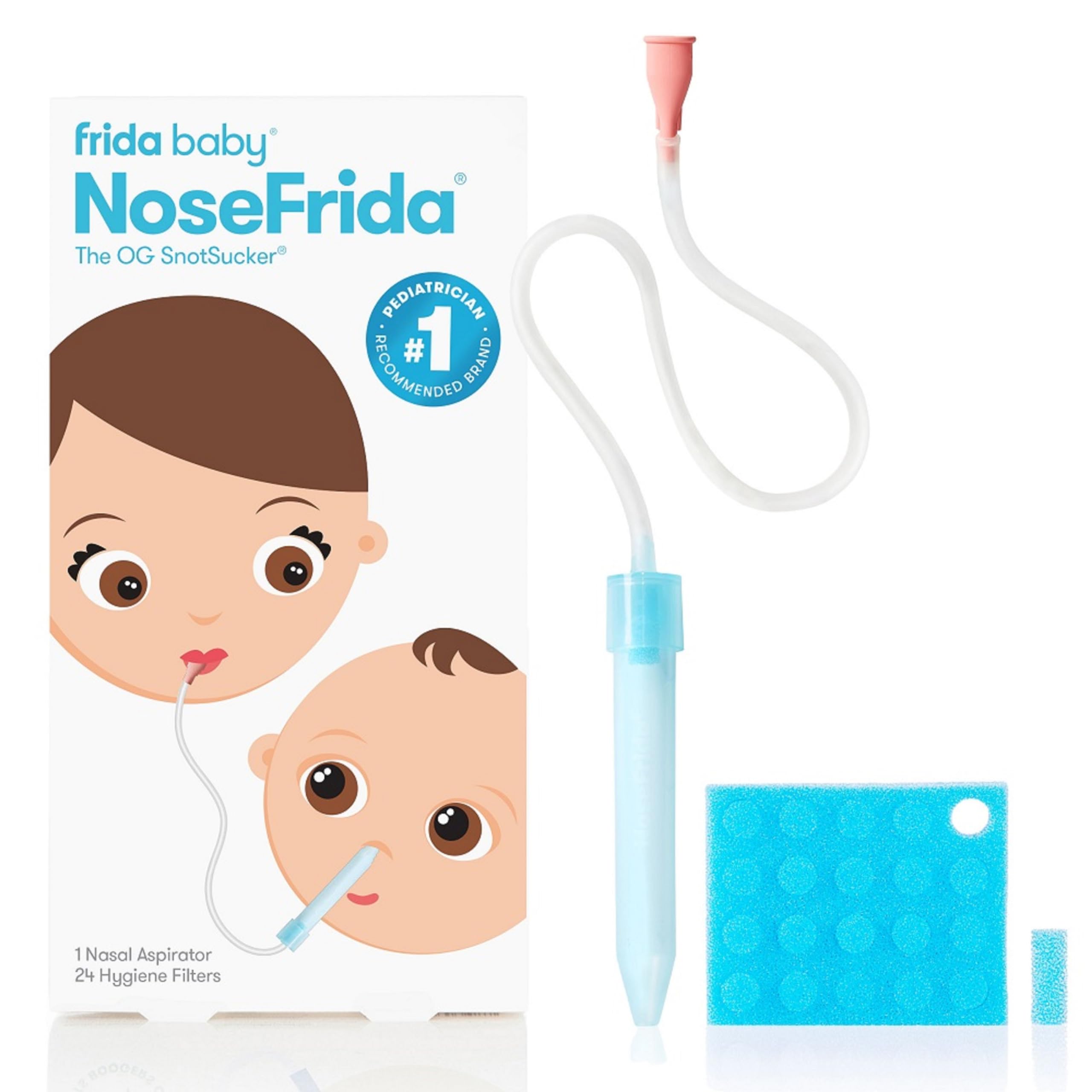 Frida Baby NoseFrida Snot Sucker Nasal Aspirator for Baby, with 24 Filters | Sno