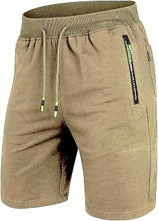 ZOXOZ Shorts for Men Sport with Zipper Cotton Shorts
