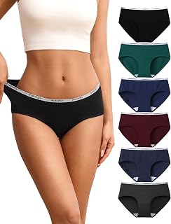 INNERSY Women's Cotton Waist Midi Sports Underwear Panties Pack of 6