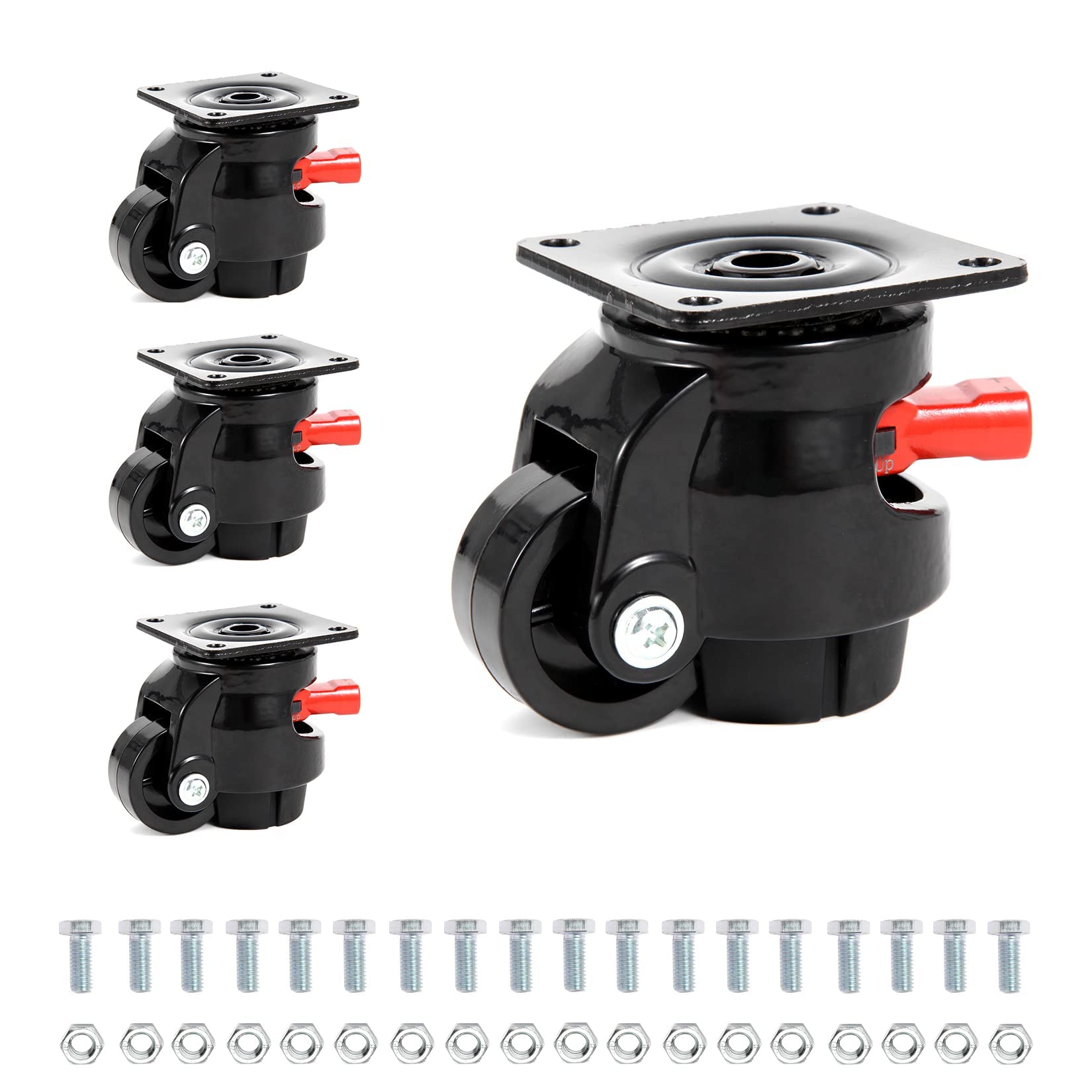 Nefish 4 Pack Leveling Casters Heavy Duty for Workbench 2200 LBS Capacity, Upgra